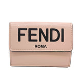 フェンディ FENDI コンパクト ウォレット 8M0395 ピンクベージュ レザー レディース 二つ折り財布