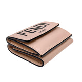 フェンディ FENDI コンパクト ウォレット 8M0395 ピンクベージュ レザー レディース 二つ折り財布