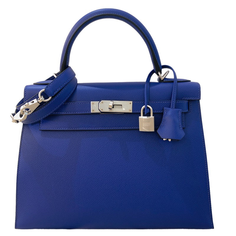 エルメス HERMES ケリー28　外縫い U刻印　(2022年製) ブルーエレクトリック  ヴォーエプソン レディース ハンドバッグ