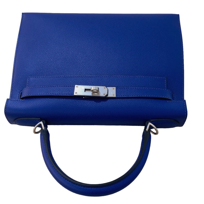 エルメス HERMES ケリー28　外縫い U刻印　(2022年製) ブルーエレクトリック  ヴォーエプソン レディース ハンドバッグ