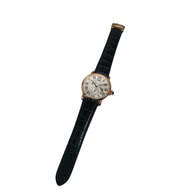 カルティエ Cartier ロトンドドゥカルティエ W1556240 シルバー  K18PG/革ベルト 自動巻き メンズ 腕時計