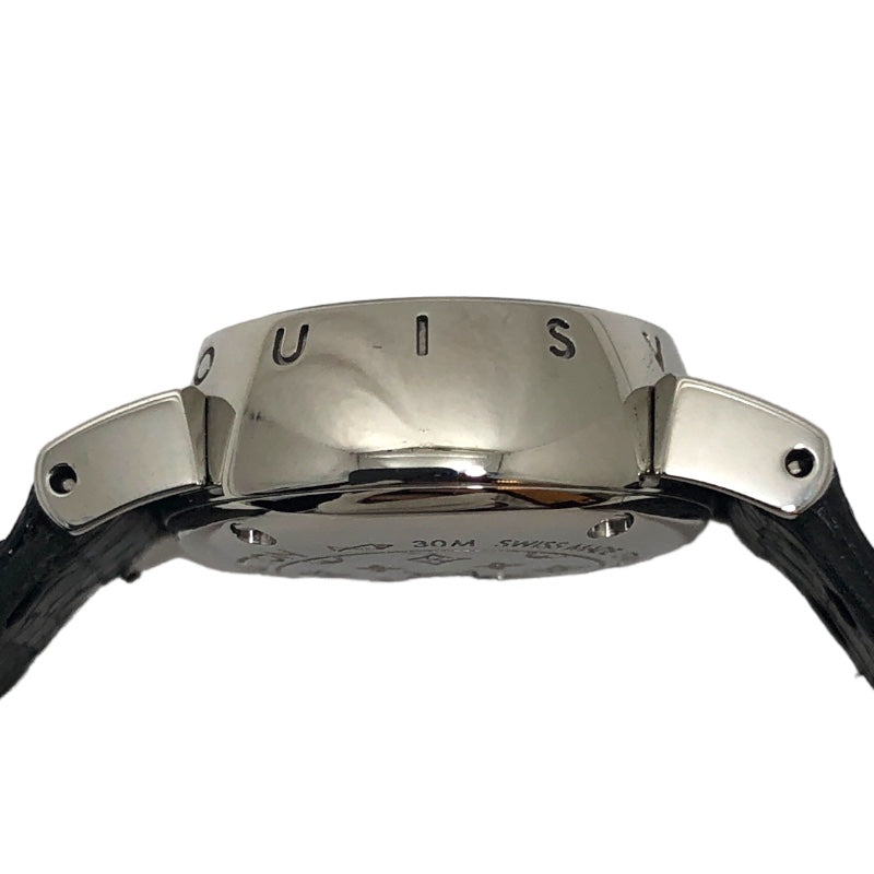 ルイ・ヴィトン LOUIS VUITTON タンブール ビジュ Q151I ホワイトシェル文字盤  SS/レザーストラップ(社外品) クオーツ 腕時計 レディース