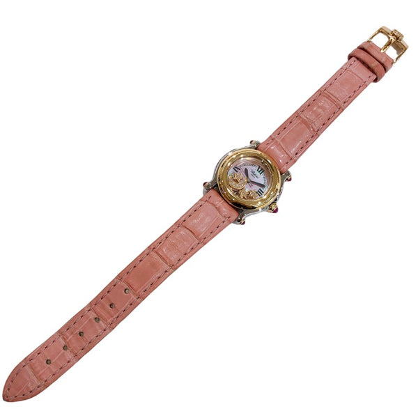 ショパール Chopard ハッピースポーツ ピンクシェル 27/8246-42 SS/YG クオーツ レディース 腕時計