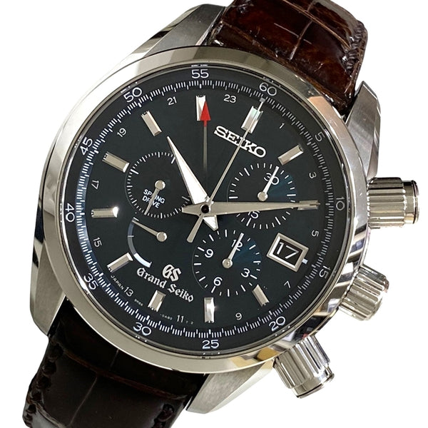 セイコー SEIKO グランドセイコー スプリングドライブ クロノグラフ GMT SBGC007 グリーン SS 自動巻き メンズ 腕時計