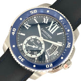 カルティエ Cartier カリブル ドゥ カルティエ ダイバー WSCA0010 ブルー SS/革ベルト 自動巻き メンズ 腕時計