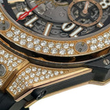 ウブロ HUBLOT ビッグバン ウニコ キングゴールド パヴェ 411.OX.1180.RX.1704 K18PG/ラバーベルト 自動巻き メンズ 腕時計
