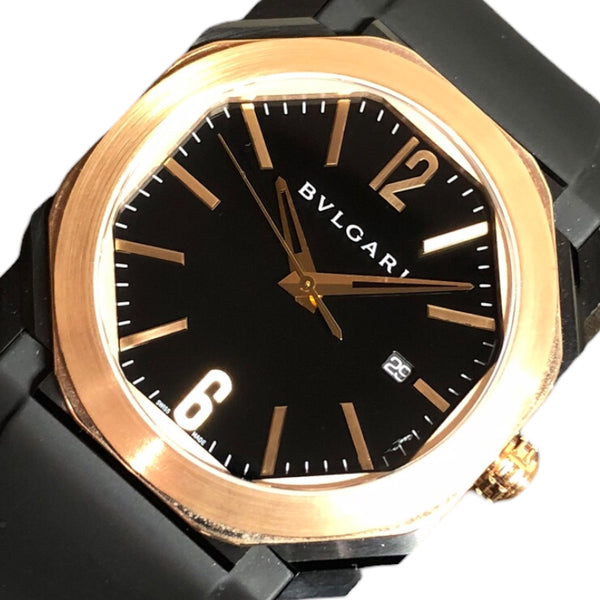 ブルガリ BVLGARI オクト ウルトラネロ BGOP41SG ブラック K18ピンクゴールド PG/SS 自動巻き メンズ 腕時計