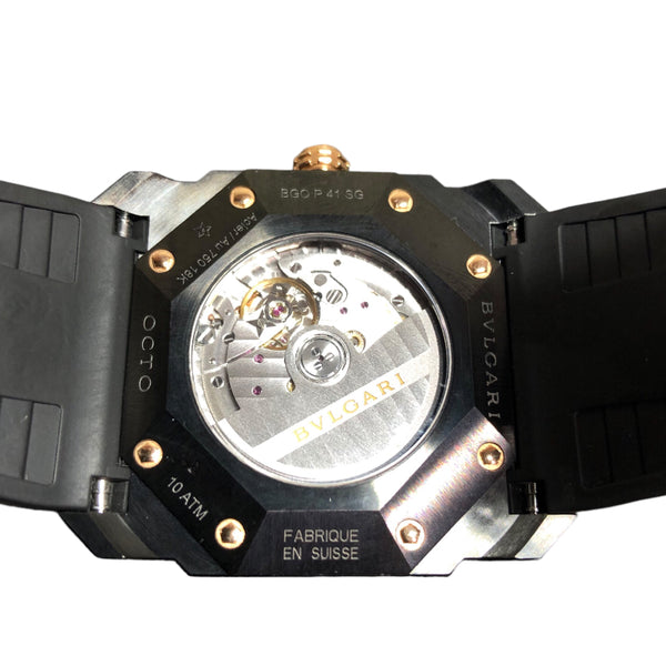 ブルガリ BVLGARI オクト ウルトラネロ BGOP41SG ブラック K18ピンクゴールド PG/SS 自動巻き メンズ 腕時計