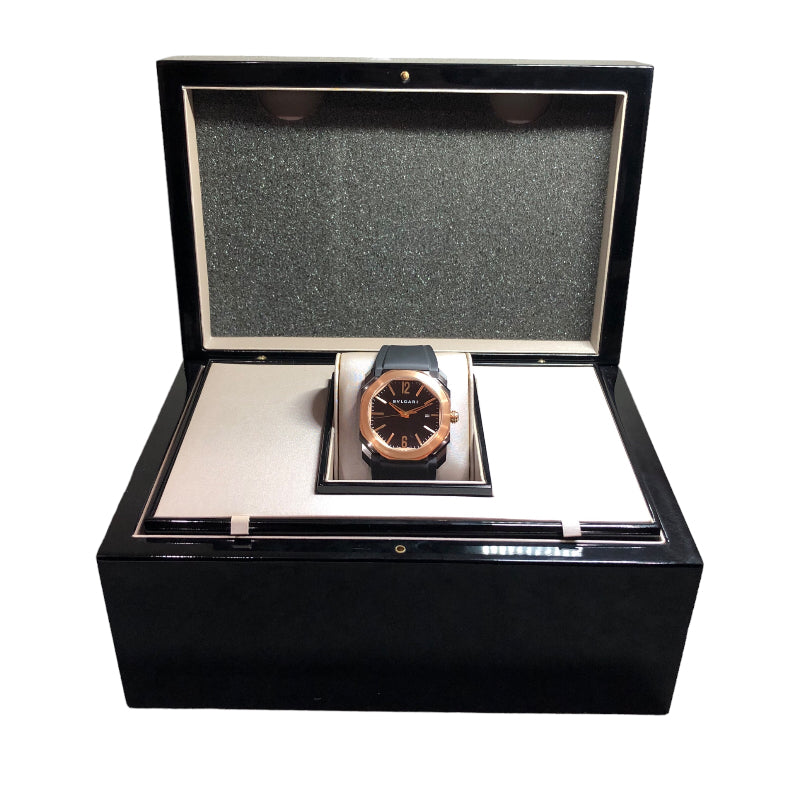 ブルガリ BVLGARI オクト ウルトラネロ BGOP41SG ブラック K18ピンクゴールド PG/SS 自動巻き メンズ 腕時計