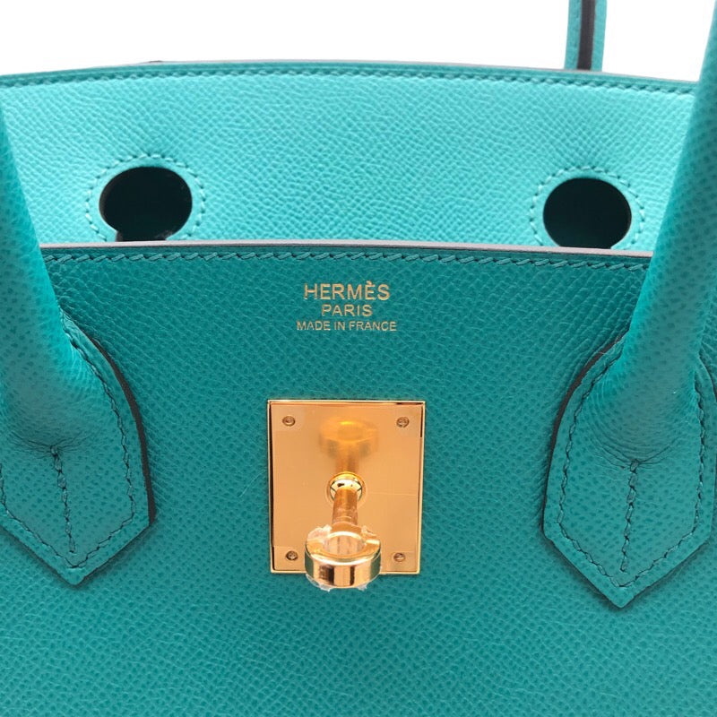 エルメス HERMES バーキン30 D刻 ヴェールヴェローヌ　ゴールド金具 エプソン レディース ハンドバッグ