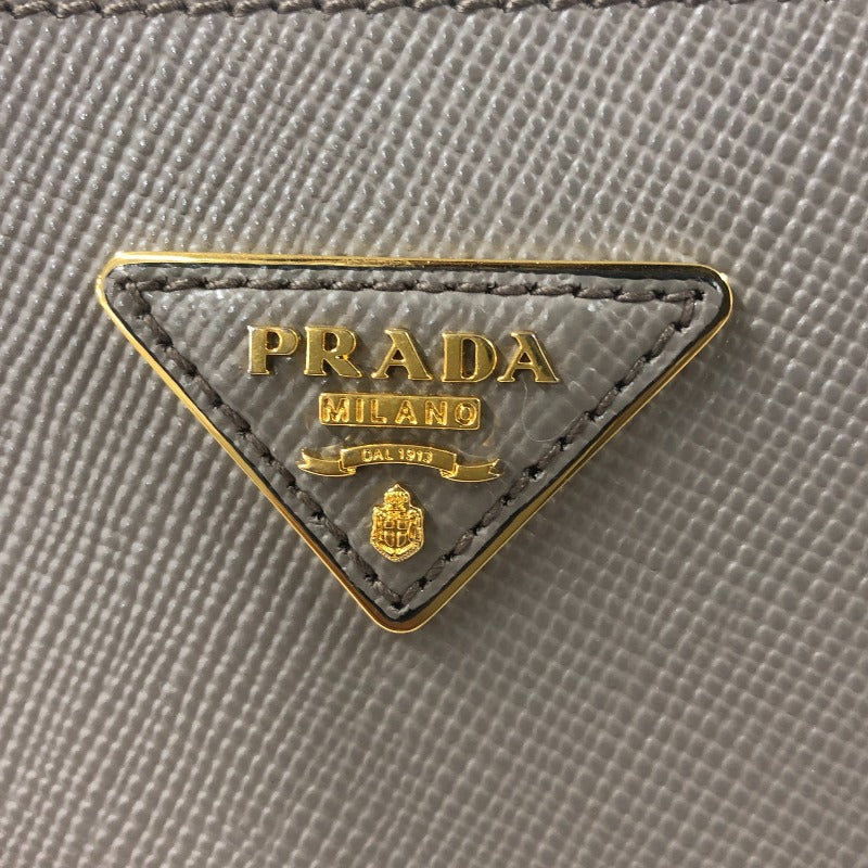 プラダ PRADA パニエ サフィアーノレザー ハンドバッグ 1BA212 グレー ...
