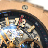 ウブロ HUBLOT ビッグバン ウニコ キングゴールド 411.OX.1180.RX スケルトン K18PG/ラバー 自動巻き メンズ 腕時計