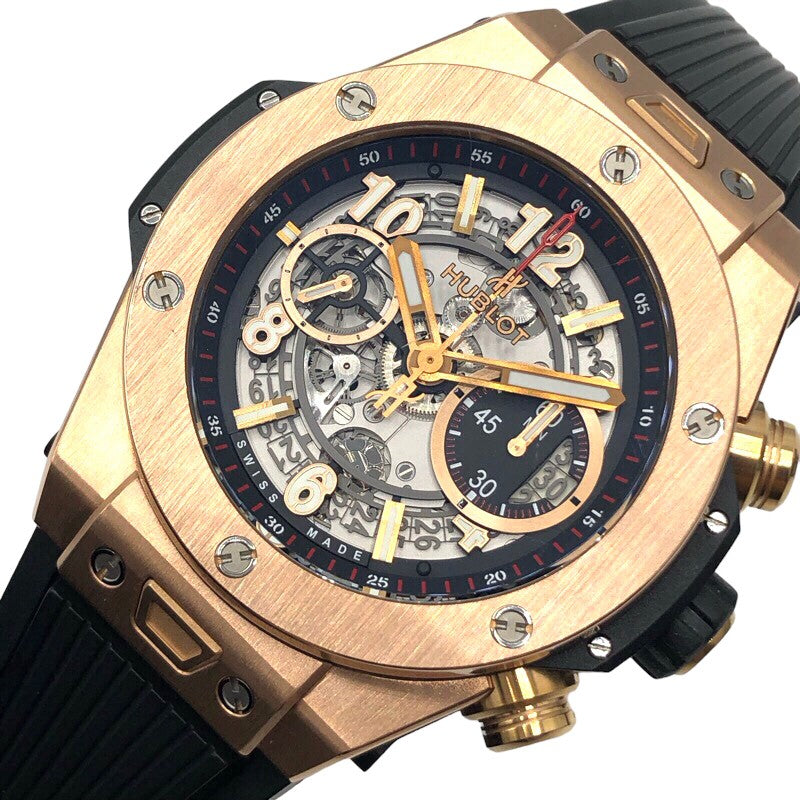 ウブロ HUBLOT ビッグバン ウニコ キングゴールド 411.OX.1180.RX スケルトン K18PG/ラバー 自動巻き メンズ 腕時計