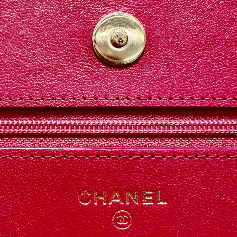 シャネル CHANEL チェーンウオレット A80972 ピンク カーフ レディース ハンドバッグ