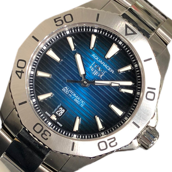 TAG HEUER レザー革ツナギ ホワイト/ブルー タグ・ホイヤー カレラ 42mm ブルー アリゲーターレザー