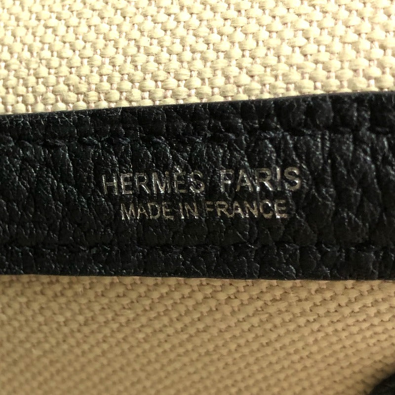 エルメス HERMES ガーデンパーティTPM U刻印 ベージュ×ブラック トワルアッシュ/ネゴンダ レディース トートバッグ