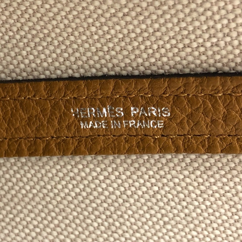 エルメス HERMES ガーデンファイルMM Z刻 ビスキュイ シルバー金具 トワルアッシュ/ネゴンダ ユニセックス トートバッグ