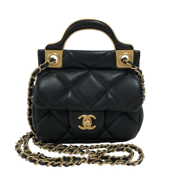 シャネル CHANEL ミニチェーンクラッチ AP2271 31 ブラック ゴールド金具 ラムスキン レディース ショルダーバッグ