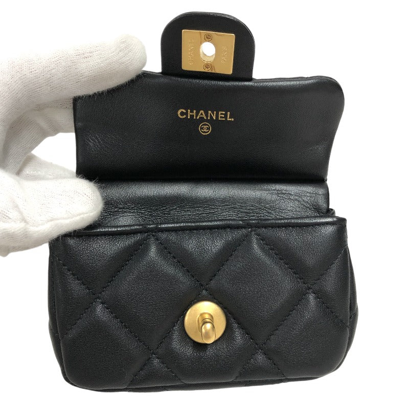 シャネル CHANEL ミニチェーンクラッチ AP2271 31 ブラック ゴールド金具 ラムスキン レディース ショルダーバッグ