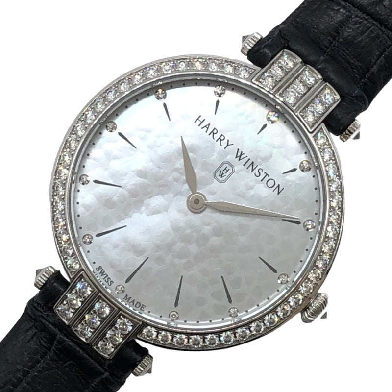 ハリーウィンストン HARRY WINSTON プルミエール　ホワイトシェル PRNQHM36ＷＷ001 ブラック シルバー K18WG クオーツ レディース 腕時計