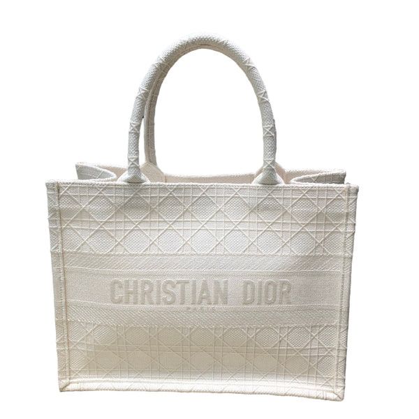 クリスチャン・ディオール Christian Dior ブックトートミディアム ホワイト キャンバス キャンバス ユニセックス トートバッグ