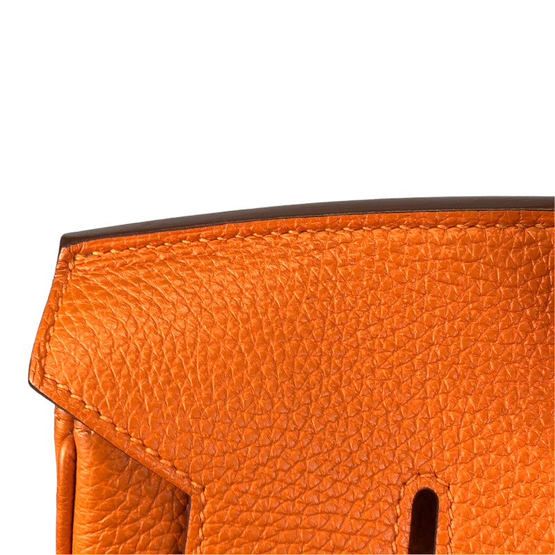 エルメス HERMES バーキン35 □N刻 オレンジ シルバー金具 トゴ レディース ハンドバッグ