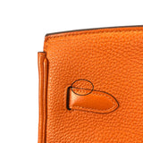 エルメス HERMES バーキン35 □N刻 オレンジ シルバー金具 トゴ レディース ハンドバッグ