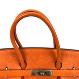 エルメス HERMES バーキン35 □N刻 オレンジ シルバー金具 トゴ レディース ハンドバッグ