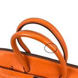 エルメス HERMES バーキン35 □N刻 オレンジ シルバー金具 トゴ レディース ハンドバッグ