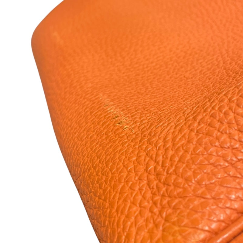 エルメス HERMES バーキン35 □N刻 オレンジ シルバー金具 トゴ レディース ハンドバッグ