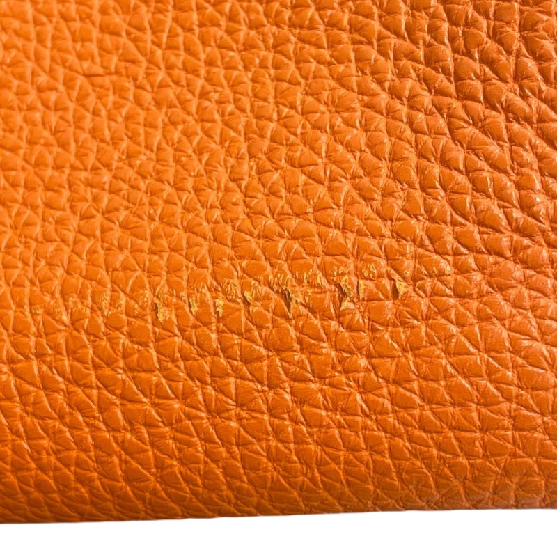 エルメス HERMES バーキン35 □N刻 オレンジ シルバー金具 トゴ レディース ハンドバッグ