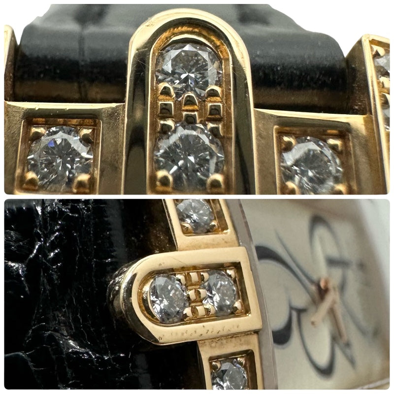 ハリーウィンストン HARRY WINSTON アヴェニューC ミニ AVCQH HM16 RR005 K18PG/レザーベルト クオーツ レディース 腕時計