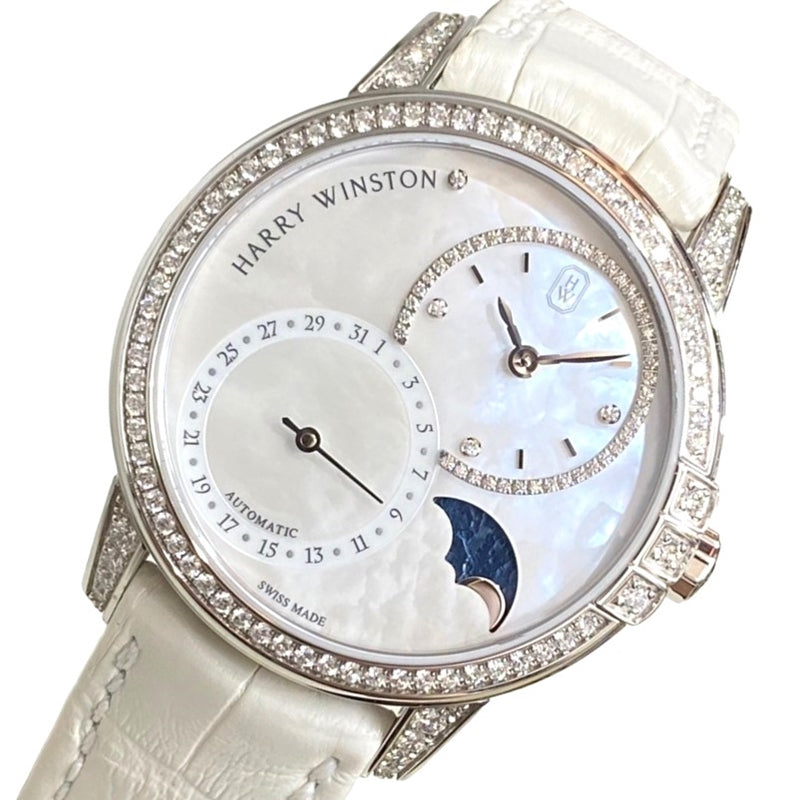 ハリーウィンストン HARRY WINSTON ミッドナイト デイト ムーンフェイズ  MIDA MP36 WW 001 WG メンズ 腕時計