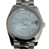 ロレックス ROLEX デイデイト40 ダイアゴナル アイスブルー ランダムシリアル 228206 アイスブルー PT950 自動巻き メンズ 腕時計
