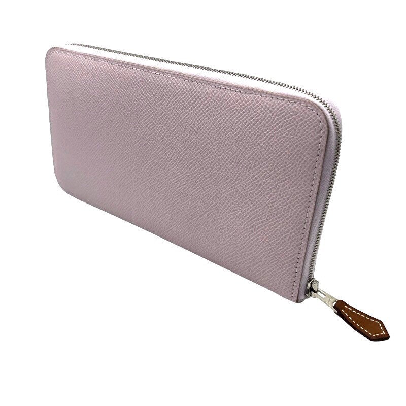 エルメス HERMES アザップロングシルクイン U刻印　(2022年製) モーヴペール/チャイ　シルバー金具 ヴォーエプソン×シルク レディース 長財布