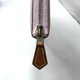 エルメス HERMES アザップロングシルクイン U刻印　(2022年製) モーヴペール/チャイ　シルバー金具 ヴォーエプソン×シルク レディース 長財布