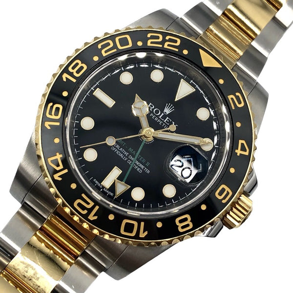 ロレックス ROLEX GMTマスター２ 116713LN ブラック K18/SS 自動巻き メンズ 腕時計