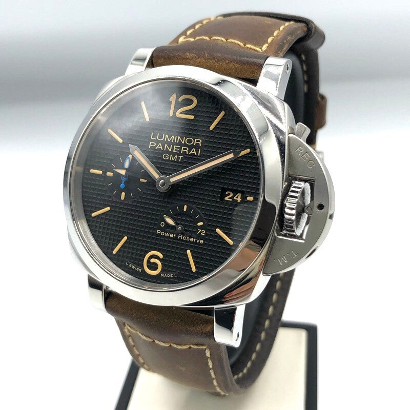 パネライ PANERAI ルミノール 1950 3デイズ GMT パワーリザーブ PAM01537 ブラック SS 自動巻き メンズ 腕時計 |  中古ブランドリユースショップ OKURA(おお蔵)