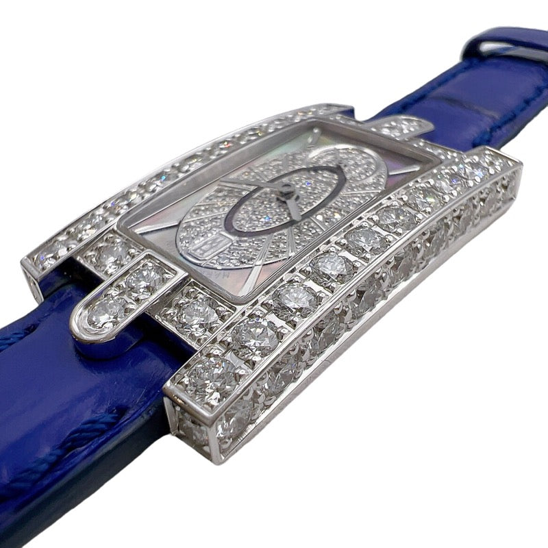 ハリーウィンストン HARRY WINSTON アヴェニューエリプティックブラックシェル AVEQHM21WW242 ブラックシェル K18ホワイトゴールド 750WG ダイヤモンド クオーツ レディース 腕時計