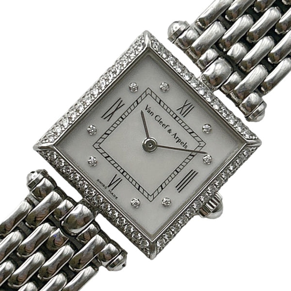 ヴァンクリーフ＆アーペル Van Cleef & Arpels クラシック カレ 336942 ホワイトシェル文字盤  K18WG クオーツ レディース 腕時計