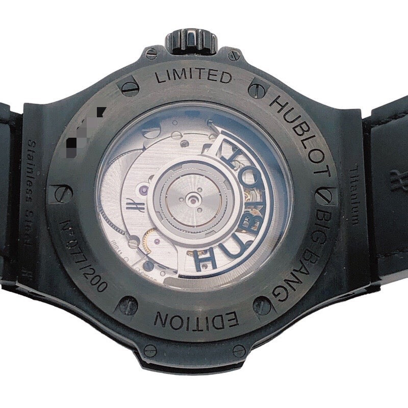 ウブロ HUBLOT ビッグバンブロイタリーオールブラックダイヤモンド 343.SV.6510.NR.0800 ブラック ステンレススチール SS/カーボン 自動巻き レディース 腕時計