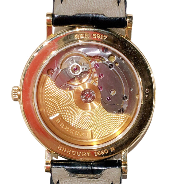 ブレゲ Breguet クラシック 5917BA/12/984 シルバー K18イエローゴールド 750YG/純正尾錠/純正クロコレザー 腕時計