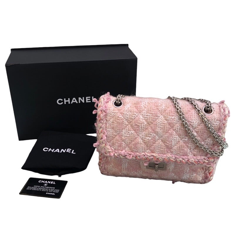 シャネル CHANEL 2.55チェーンショルダー ピンク ツイード レディース ショルダーバッグ