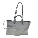 シャネル CHANEL ドーヴィル スモールショッピングバック AS3257 ブルー シルバー金具 キャンバス レディース ショルダーバッグ