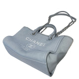 シャネル CHANEL ドーヴィル スモールショッピングバック AS3257 ブルー シルバー金具 キャンバス レディース ショルダーバッグ