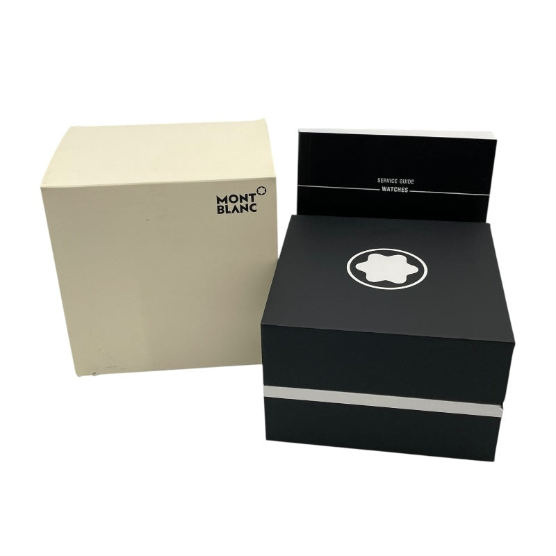 モンブラン MONT BLANC ヘリテイジGMT 119948 ホワイト SS/革ベルト 自動巻き メンズ 腕時計