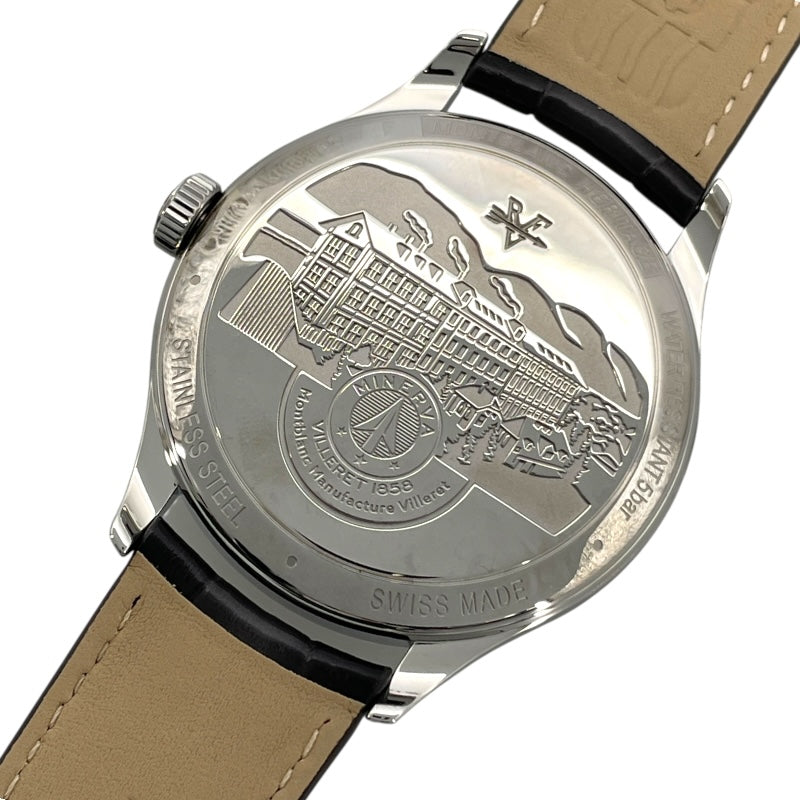 モンブラン MONT BLANC ヘリテイジGMT 119948 ホワイト SS/革ベルト 自動巻き メンズ 腕時計