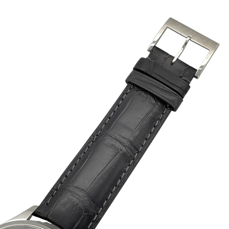 モンブラン MONT BLANC ヘリテイジGMT 119948 ホワイト SS/革ベルト 自動巻き メンズ 腕時計