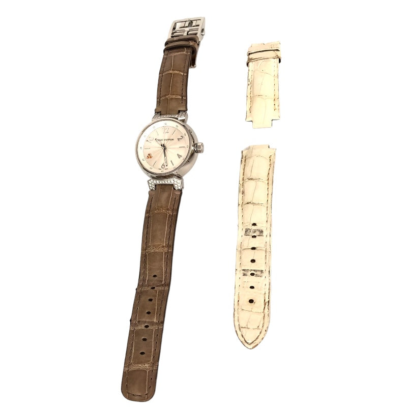 ルイ・ヴィトン LOUIS VUITTON タンブール ハートラブダイヤ Q131R シルバー文字盤 SS クオーツ レディース 腕時計 |  中古ブランドリユースショップ OKURA(おお蔵)