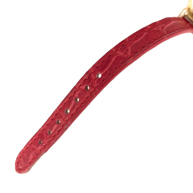 ルイ・ヴィトン LOUIS VUITTON タンブール ビジュ ホワイトシェル Q151L ホワイトシェル文字盤 K18イエローゴールド/アリゲーターレザー クオーツ レディース 腕時計